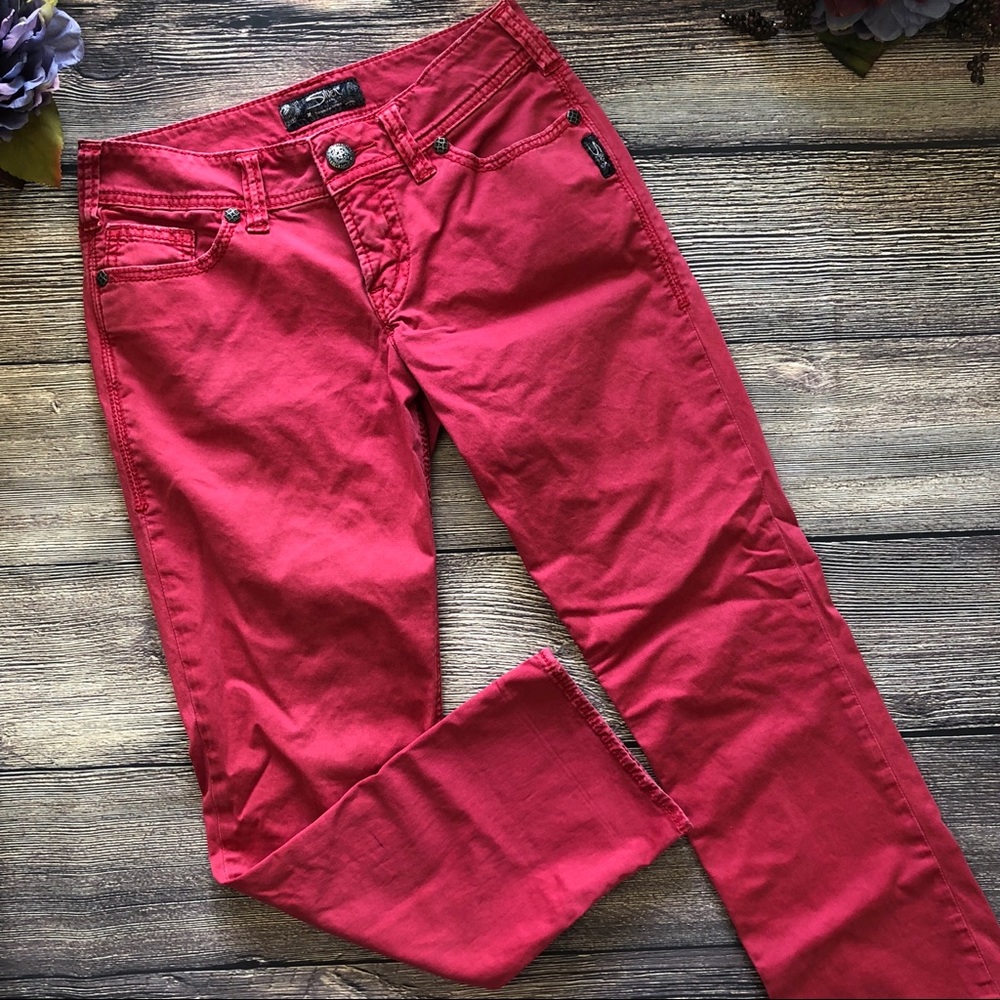 Silver Suki Capris in raspberry red/pink sz 26